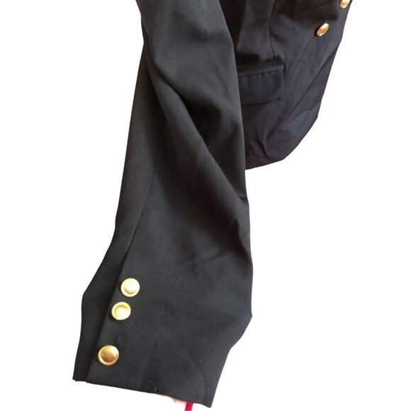 Nanette Lepore black career blazer with gold front buttons fully lined size 16 - Picture 4 of 16